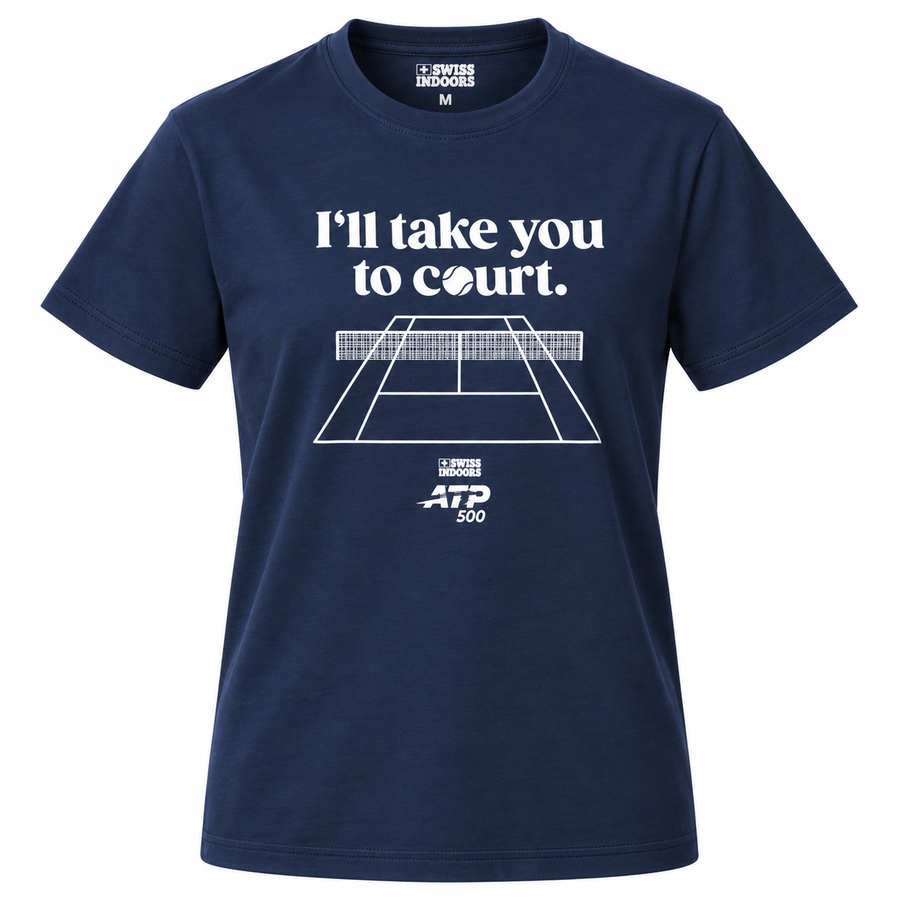 T-Shirt – Navy „I’ll take you to court“
